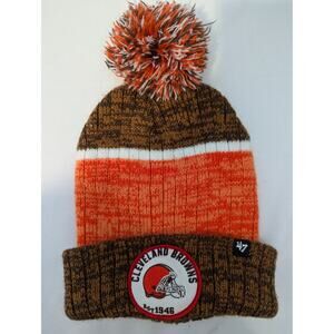 Cleveland Browns NFL Hat Beanie Knit Pom Pom 47 Brand